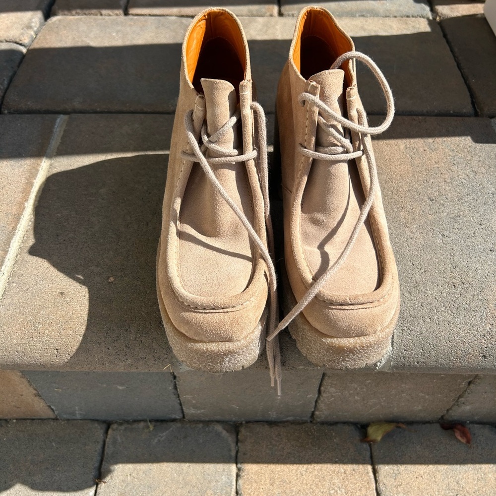 Elegant Beige Lace-Up Women's Boots